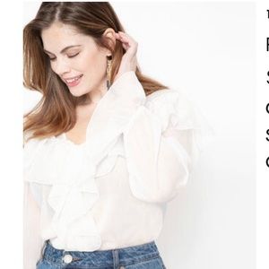 ELOQUII Ruffle Sheet Blouse